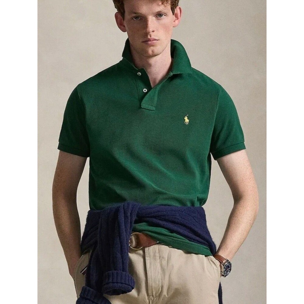 Polo Ralph Lauren Boys Classic Fit Cotton Mesh Polo Heritage Green Pony 14 16 L